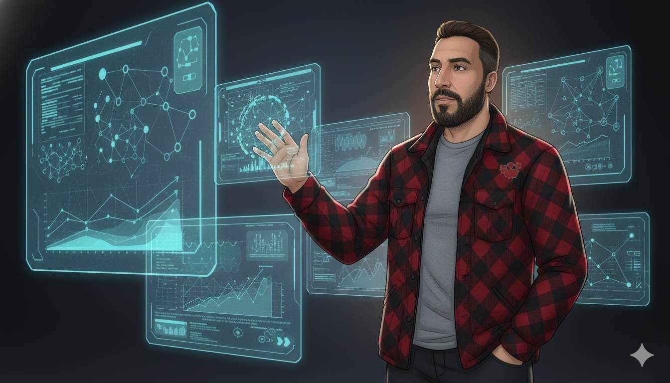 Cadre de personnage de l'univers IA montrant une visualisation de réseau neuronal