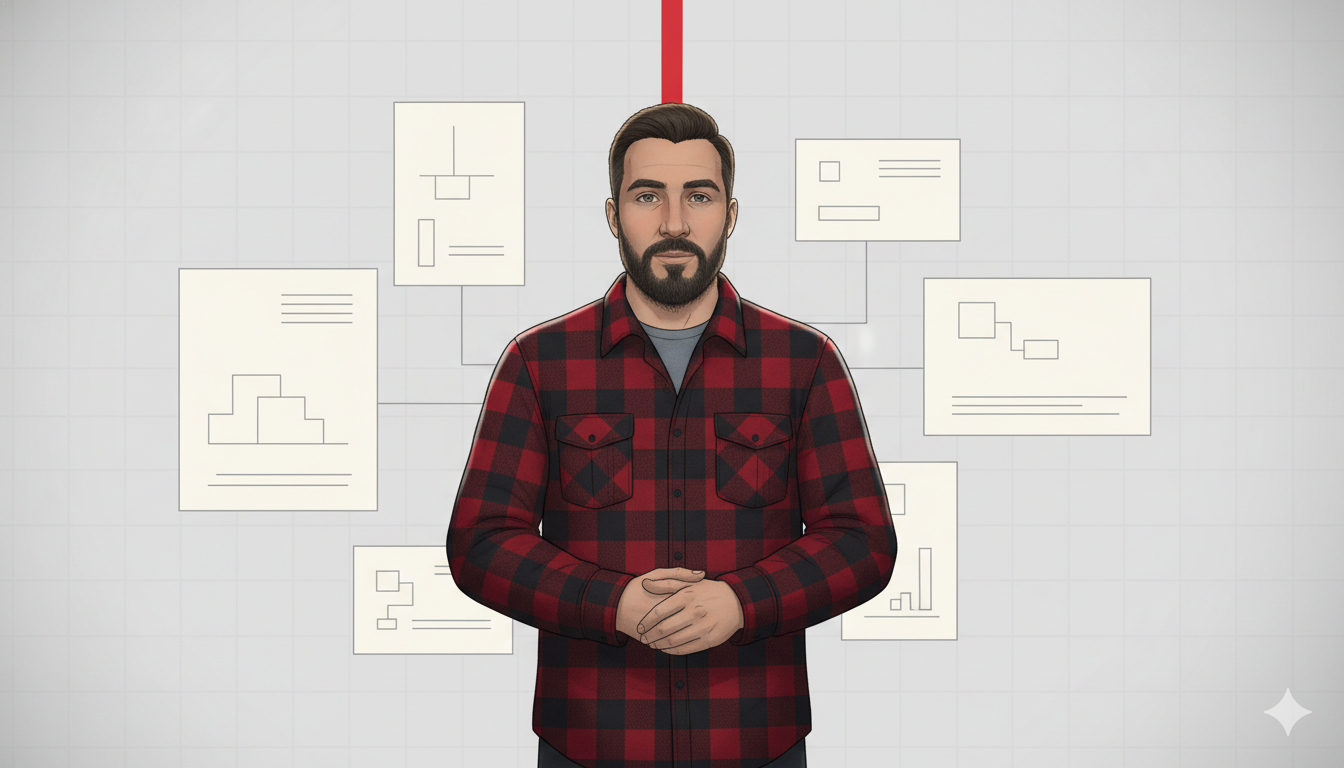 Cadre de personnage de l'univers CV montrant des documents professionnels